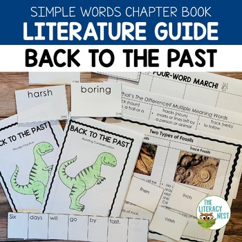 Preview of Back To The Past Literature Guide: Simple Words Chapter Book | Virtual Learning