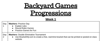 Preview of Back Yard Games Progressions