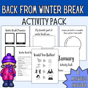 Preview of Winter Break Reflection Writing,  winter break activities, Winter Break Reset