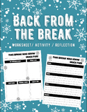 Back from the (Winter) Break Worksheet