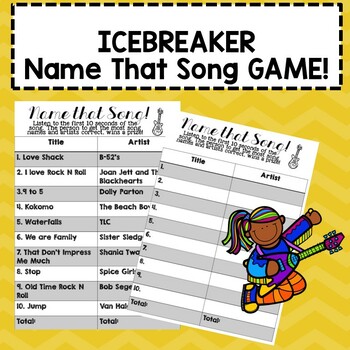 Preview of Back to Schol- Ice Breaker Activity- Name that Song!