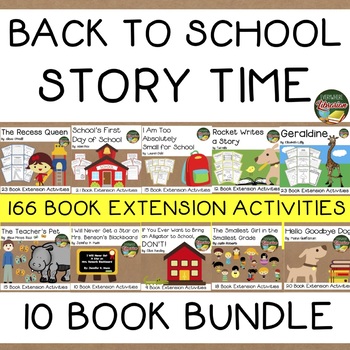 Preview of Back to School 10 Book Bundle Elementary Over 150 Extension Activities NO PREP