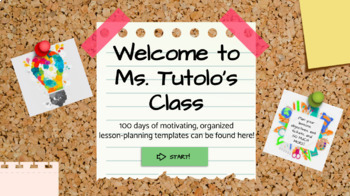 Preview of Back to School! 100 days of motivating, organized, lesson-planning templates!