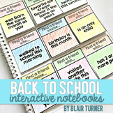 Back to School Interactive Notebook