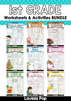 Preview of Back to School 1st Grade No Prep Worksheets and Activities GROWING BUNDLE