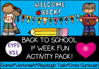 Preview of Back to School 1st Week Fun Activity Pack
