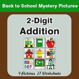 Back to School: 2-Digit Addition - Math Mystery Pictures