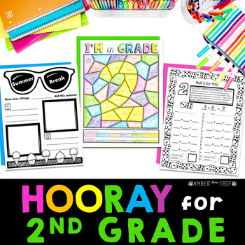 Preview of Back to School 2nd Grade First Day of School Second Grade Activity Math Writing