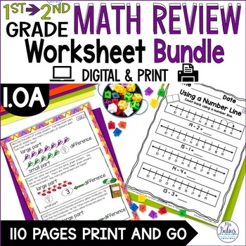 Preview of Back to School 2nd Grade Math Review Activities Beginning of Year Worksheets OA