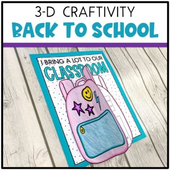 Preview of Back to School | 3D Craft | Writing Activity Backpack