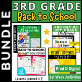 Back to School 3rd Grade Bundle - 1st Week Activities!