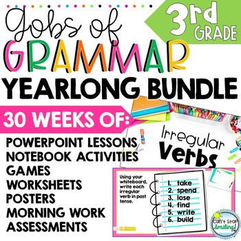 Preview of 3rd Grade Grammar Review Scope & Sequence Worksheets Activities  Lessons