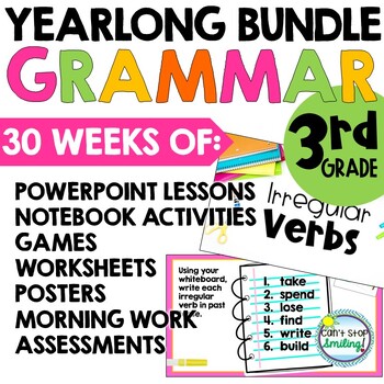 Preview of YEARLONG Grammar 3rd Grade Activities Lessons & Assessments Daily Practice