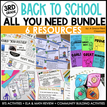 Preview of Back to School 3rd Grade | First Week of 3rd Grade Mega Bundle