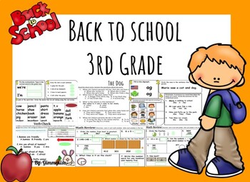 Preview of Back to School 3rd Grade for Google Slides for Distant Learning