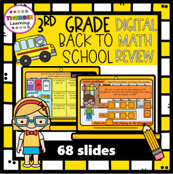 Preview of Back to School 3rd grade math digital centers morning work for Google Classroom