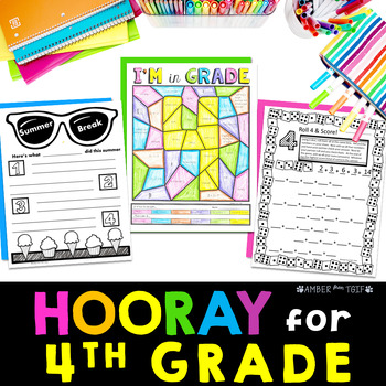 Preview of Back to School 4th Grade First Day of School Fourth Grade Activity Math Writing