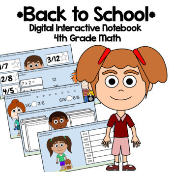 Preview of Back to School 4th Grade Google Slides | Math Skills Review