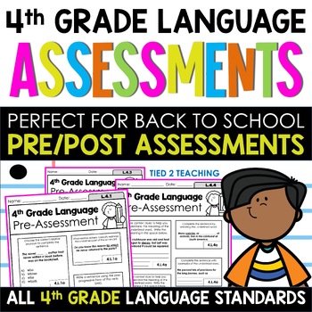 Preview of Back to School Goals 4th Grade Language Pre Post Assessments and Goal Setting