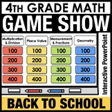 Back to School 4th Grade Math Review Game Show PowerPoint 