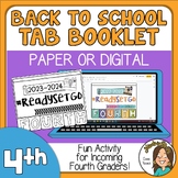 Back to School 2023 4th grade tab Booklet - Print or Digit