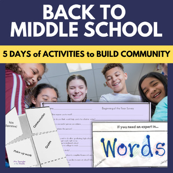 Preview of Back to School 5 Days Of Activities to Build Community for Middle School