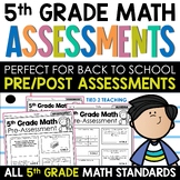 Back to School Goals 5th Grade Math Pre Post Assessments a