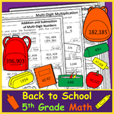 Back to School 5th Grade Math Coloring Activities