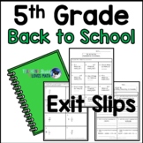Back to School 5th Grade Math Exit Slips