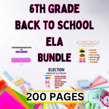 Preview of Back to School 6th Grade| Back to School Bundle| Back to School ELA Activities