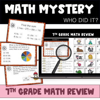 Preview of Back to School 7th Grade Math Review Digital Activity | Google Classroom