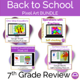 Back to School 7th Grade Math Review Pixel Art Activities