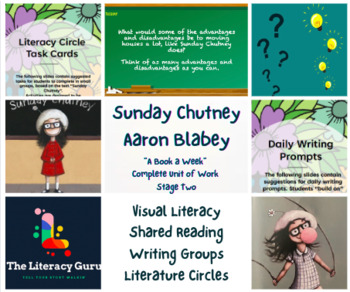 Preview of Back to School "A Book a Week" Complete Unit - Sunday Chutney Aaron Blabey S2