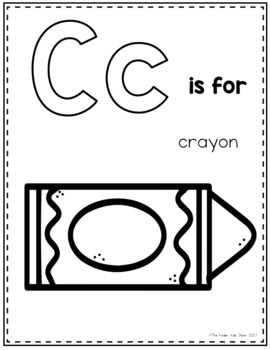 Back to School A to Z Alphabet Coloring Pages by The Kinder Kids