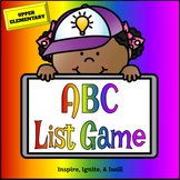Back to School ABC List Game