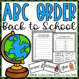 Back to School ABC Order Center and Worksheets
