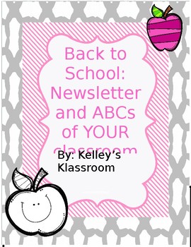 Preview of Back to School: ABC's of your classroom: EDITABLE