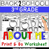 Back to School "ABOUT ME" Printable for 3rd Grade