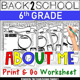 Back to School "ABOUT ME" Printable for 6th Grade