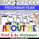 Back to School "ABOUT ME" Printable for Freshmen (9th Graders)