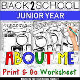 Back to School "ABOUT ME" Printable for Juniors