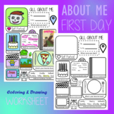 Back to School ABOUT ME drawing and coloring Get to Know Y