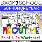 Back to School "ABOUT ME" printable for Sophomores