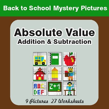 Back to School: Absolute Value (Addition & Subtraction) Math Mystery Pictures