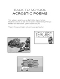 Back-to-School Acrostic Poem Activity