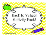 Back to School Activities