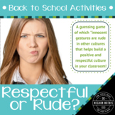 Back to School Activities - Respectful or Rude?
