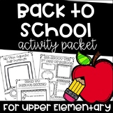 Back to School Activities for Upper Elementary