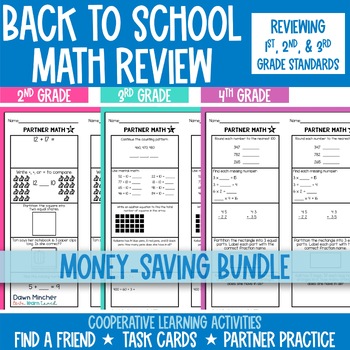 Preview of Back to School Activities 2nd, 3rd, & 4th Grade Math Review Low Prep Bundle
