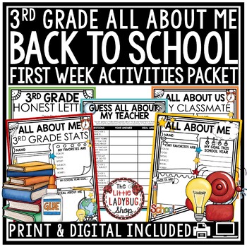 Preview of Back to School Activities First Week of School 3rd Grade All About Me Poster